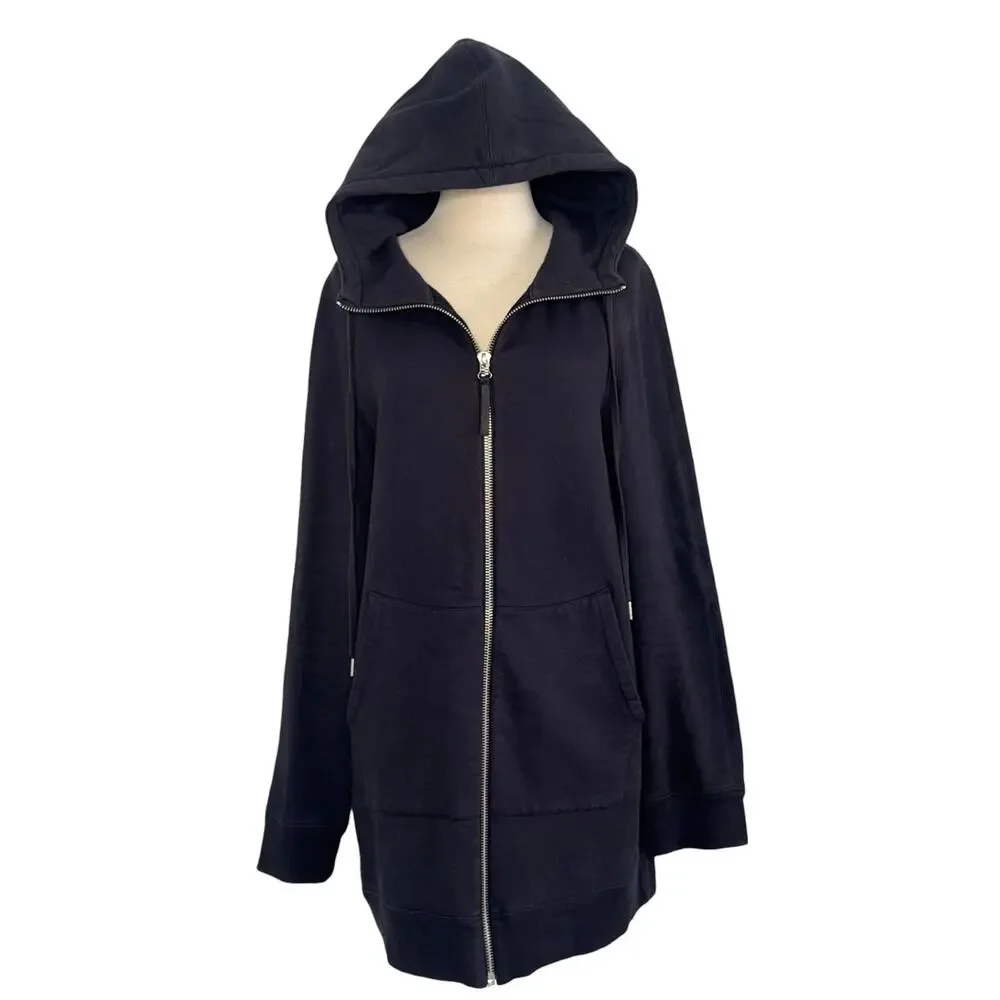 HELMUT LANG Relaxed Full Zip Hoodie Sweatshirt Black Oversized Cozy Men’s Size L - Picture 4 of 10